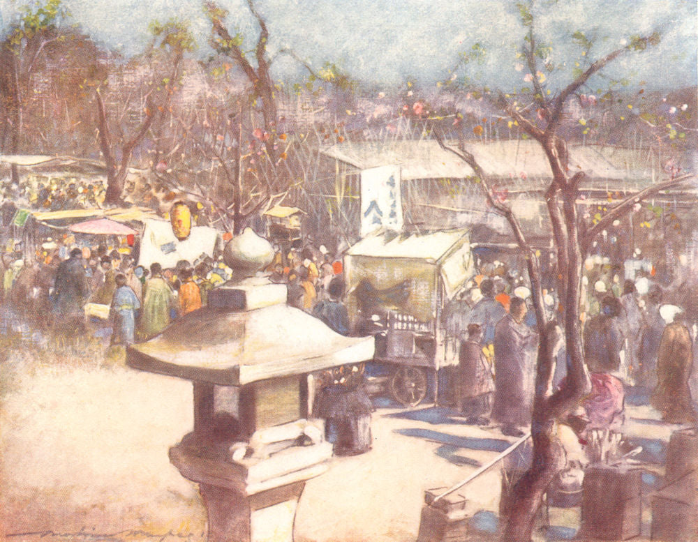 JAPAN. Flower Arrangement. A Fete Day 1904 old antique vintage print picture